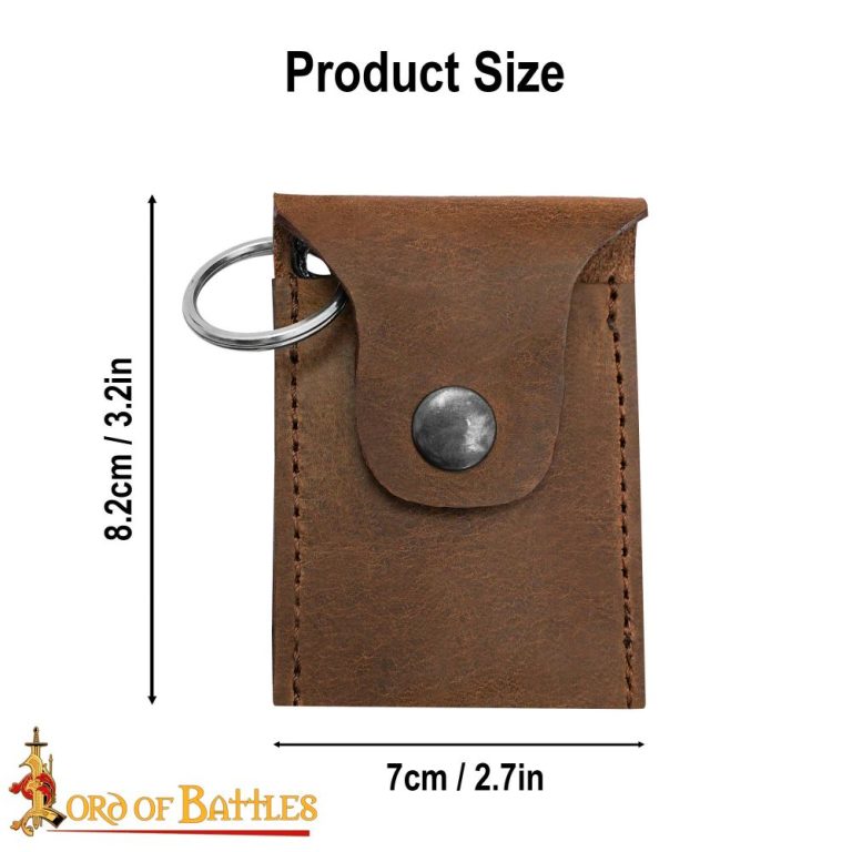 Keychain Coin Pouch  Genuine Leather  Brown