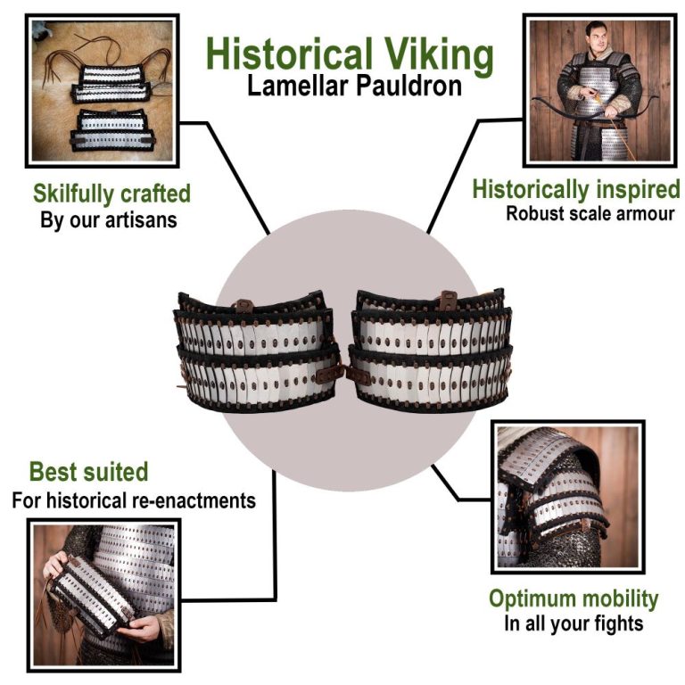 Lamellar Pauldrons Set  20 Gauge Steel