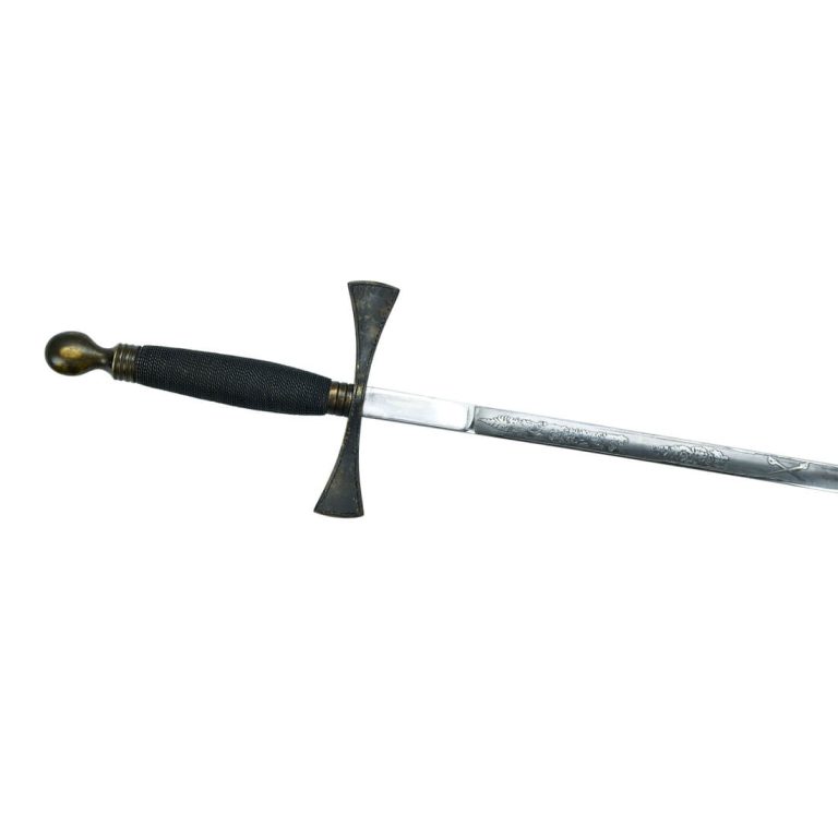 Late 19th Century Masonic Ceremonial Sword - Antiqued Brass Hilt