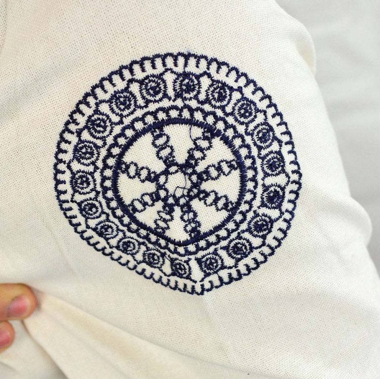 Late Roman Embroidered Tunic  Dark Blue