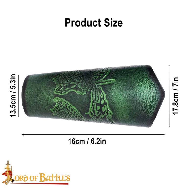 Leather Bracers  Genuine Leather with Embossed Double Dragon Design