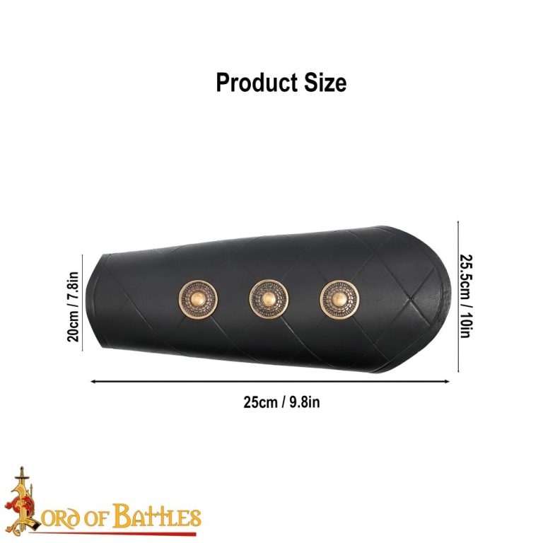 Leather Bracers with Antiqued Brass Medallions Set