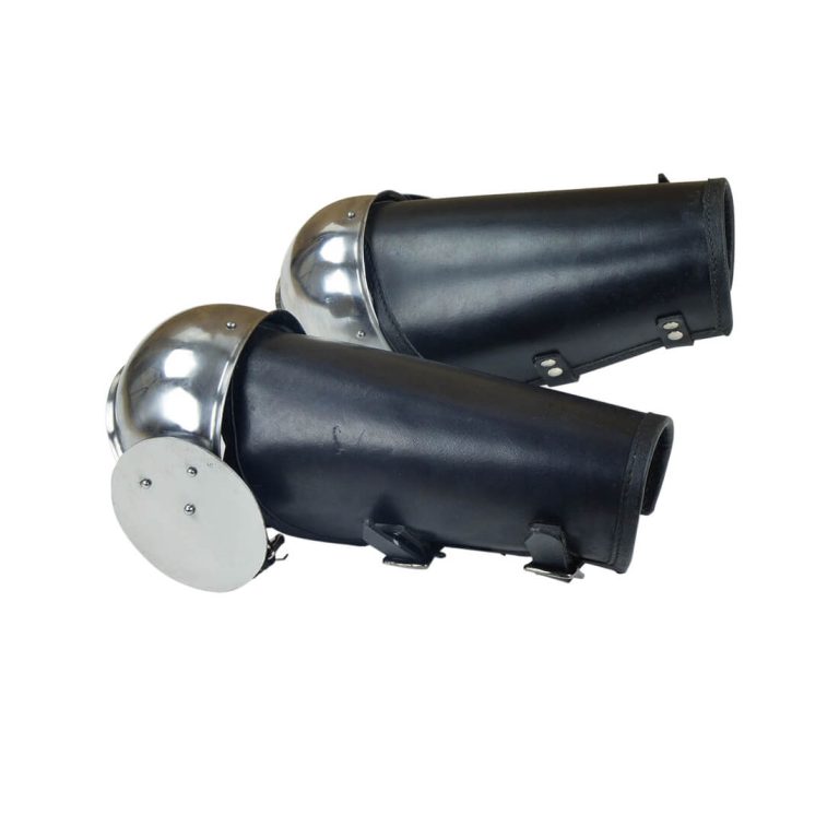 Leather Bracers with Steel Elbow Armor - 16 Gauge Steel