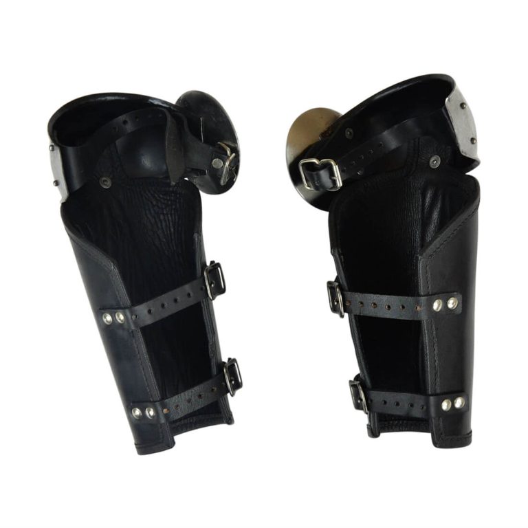 Leather Bracers with Steel Elbow Armor - 16 Gauge Steel