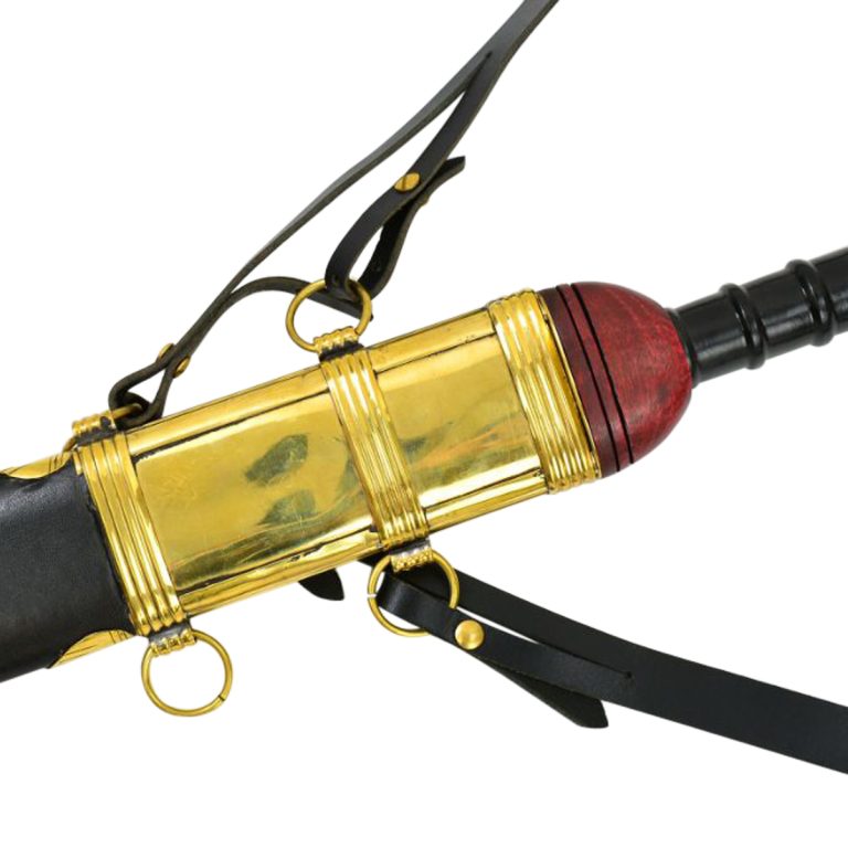 Leather Roman Sword Baldric  Black  For Wearing on Right Hip