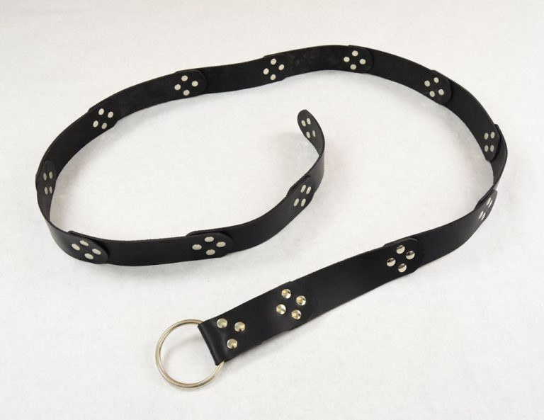 Leather Segmented Medieval Belt  Black
