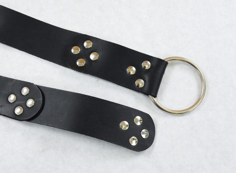 Leather Segmented Medieval Belt  Black
