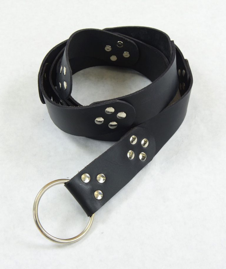 Leather Segmented Medieval Belt  Black