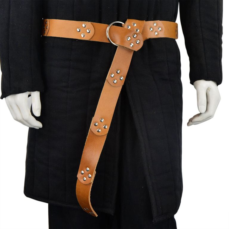 Leather Segmented Medieval Ring Belt - Brown