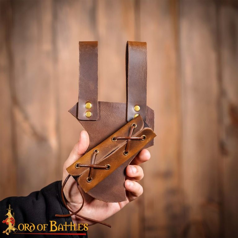 Leather Sword Frog - Brown