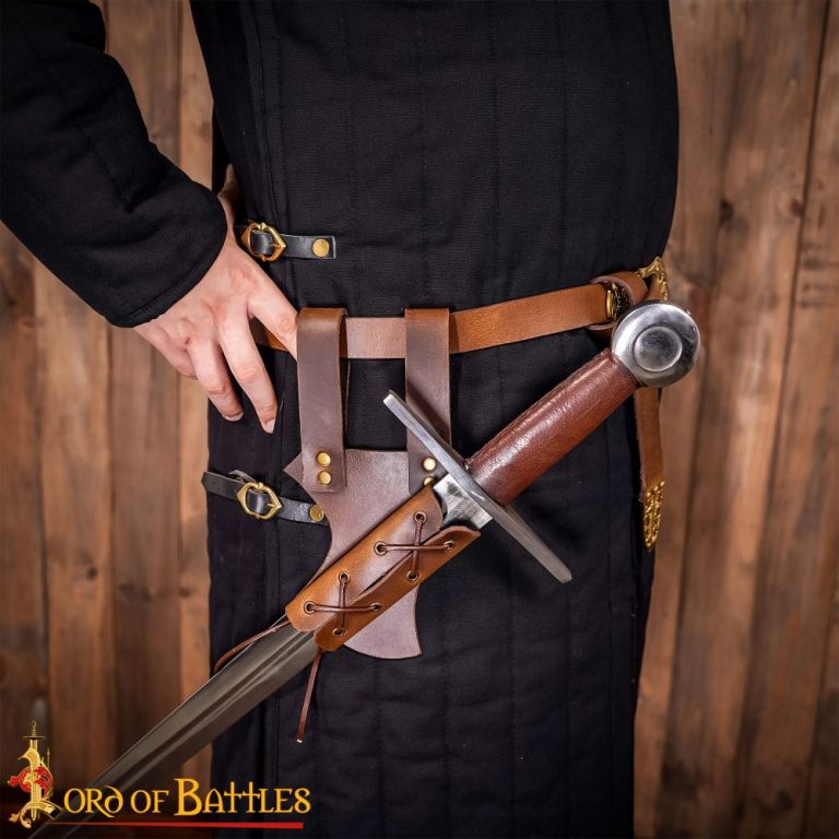 Leather Sword Frog - Brown