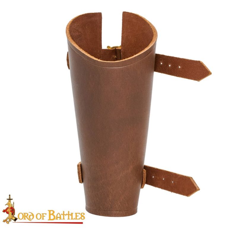 Medieval Archers Leather Bracer for Left Arm - Single Bracer - Brown