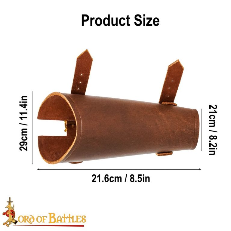 Medieval Archers Leather Bracer for Left Arm - Single Bracer - Brown