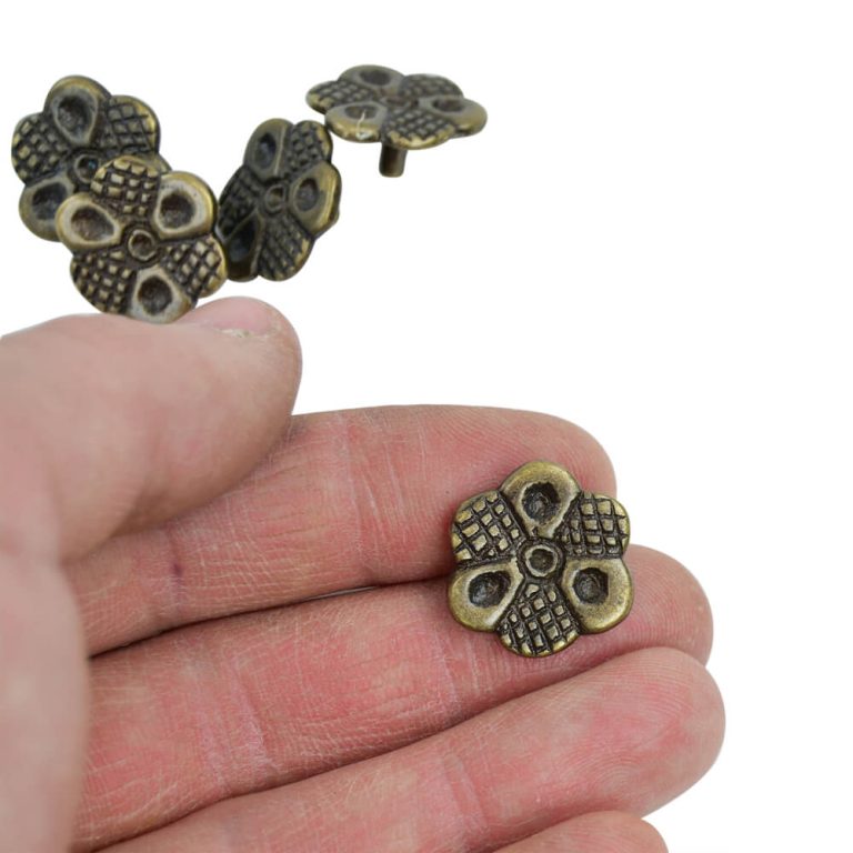 Medieval Brass Belt Studs / Conchos - Set of 5