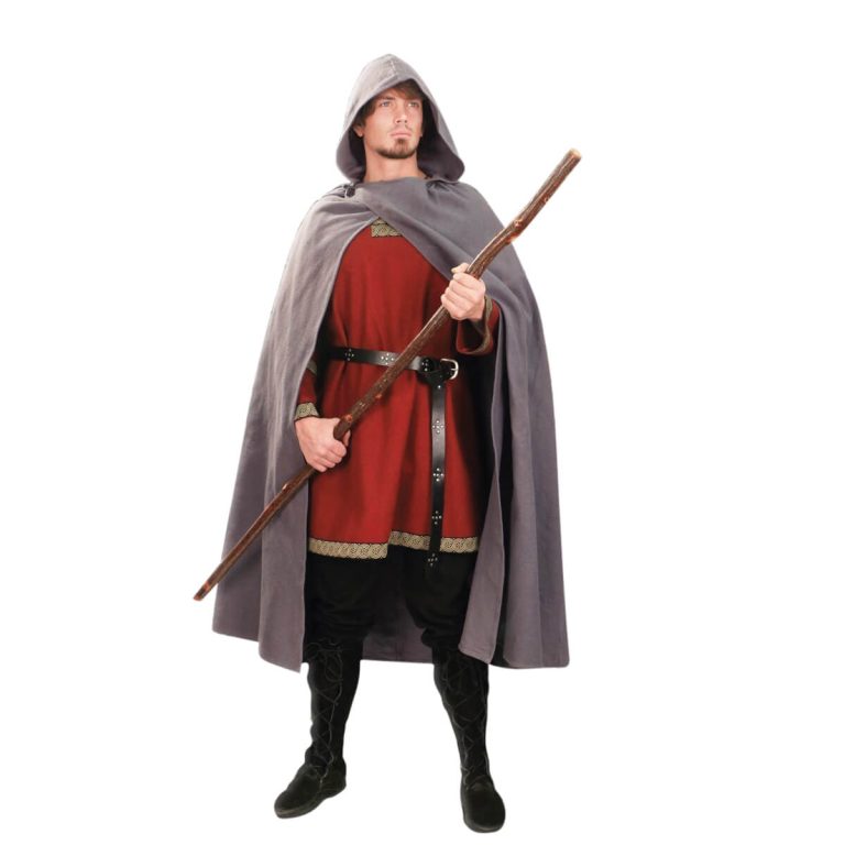 Medieval Cotton Cross Over Hooded Cloak