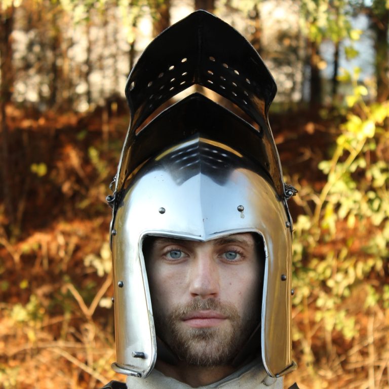 Medieval Detachable Visor Barbute