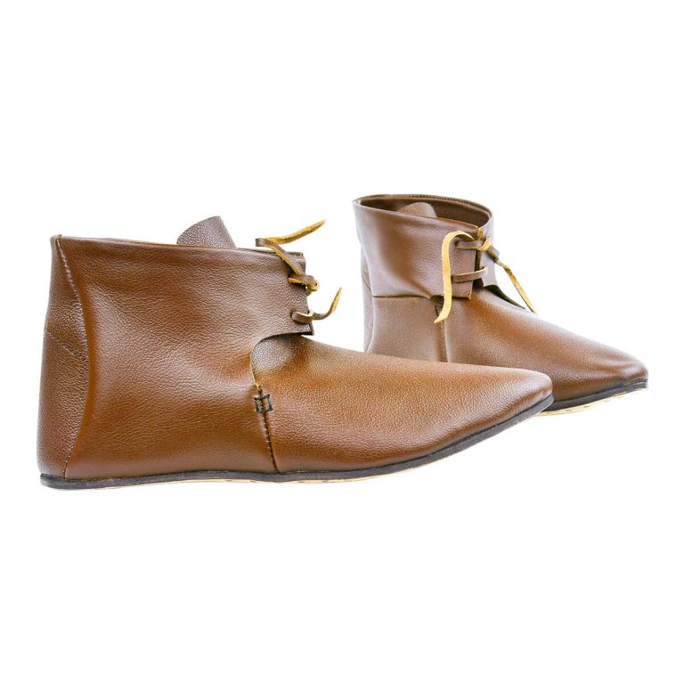 Medieval Leather Tie Shoes - Brown