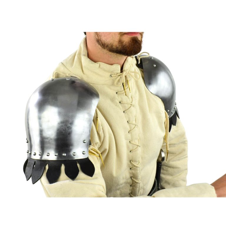 Medieval Pauldrons - Mountable Upgrade for Chainmail and Padded Armor - 16 Gauge Steel