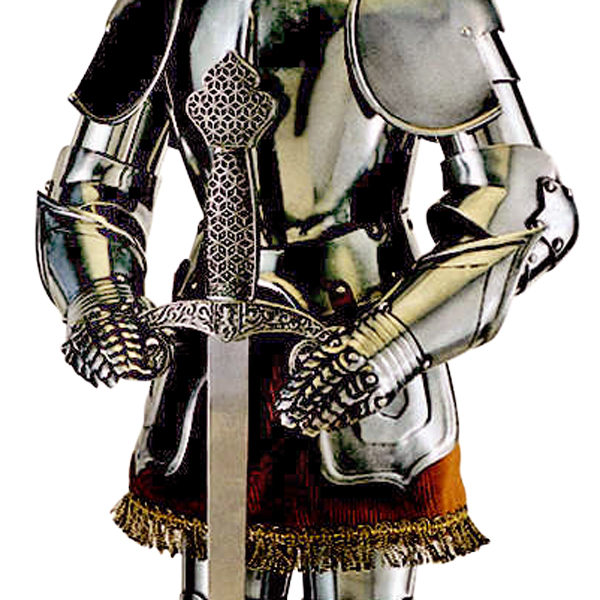 Miniature 16th Century Spanish Suit of Armor with Sword by Marto