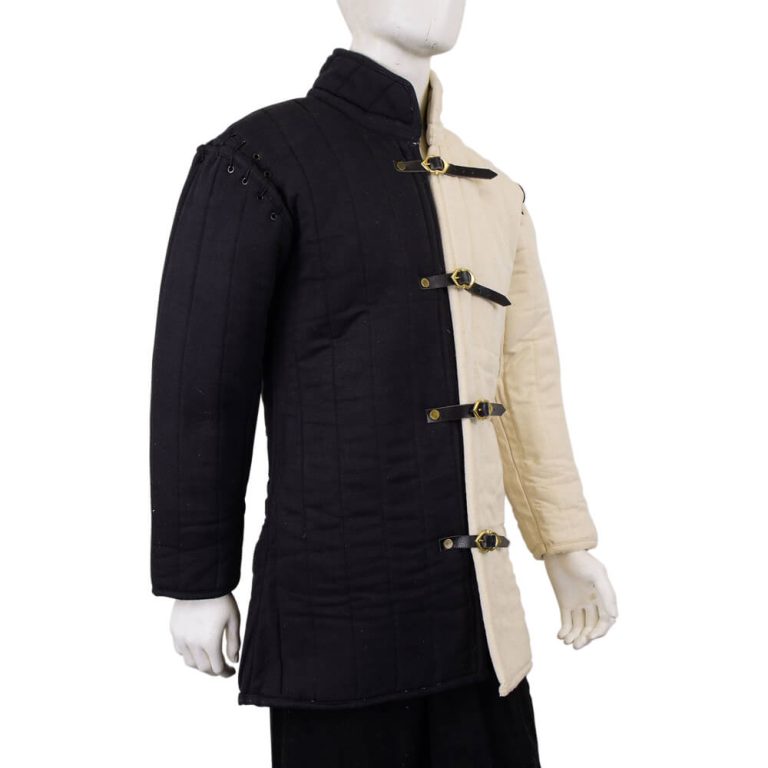 Modifiable Gambeson with Optional Half-Sleeves - Black and Natural Duo Tone