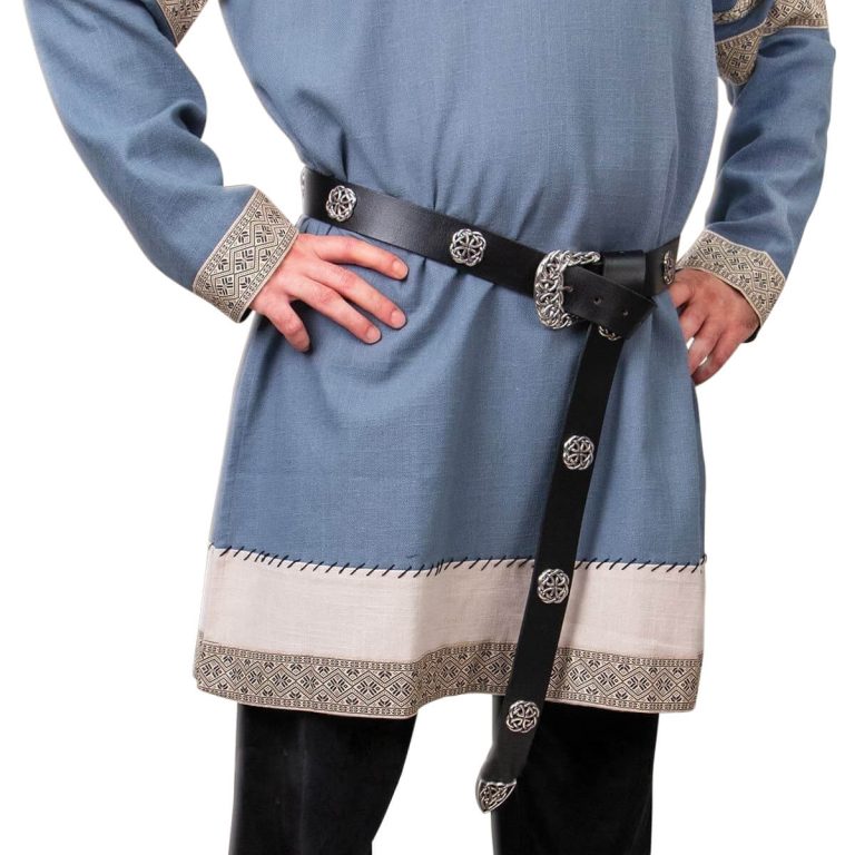 Nobles Black Leather Belt with Concho's