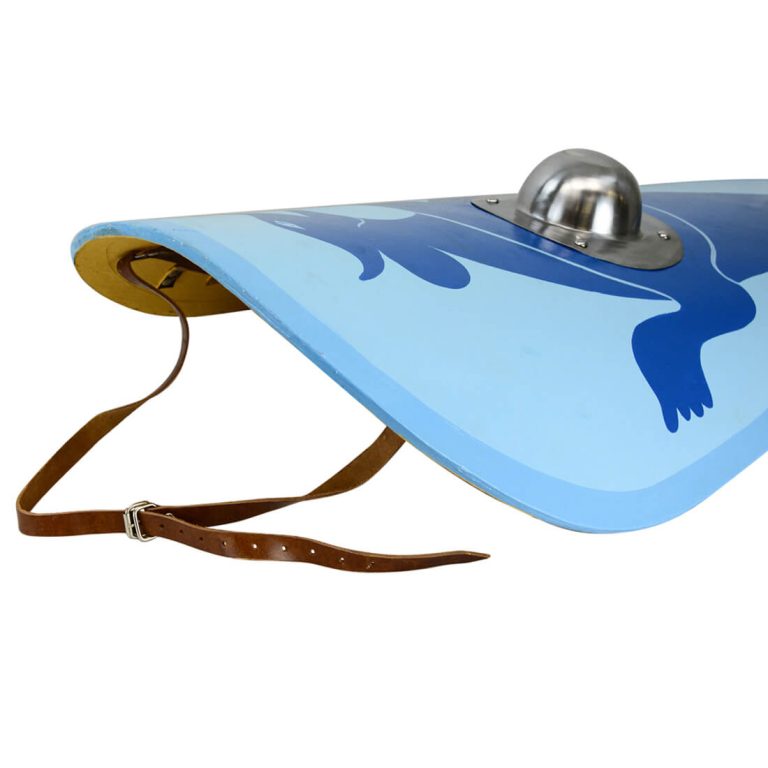 Norman Kite Shield with Shield Boss - Blue Dragon on Blue Field