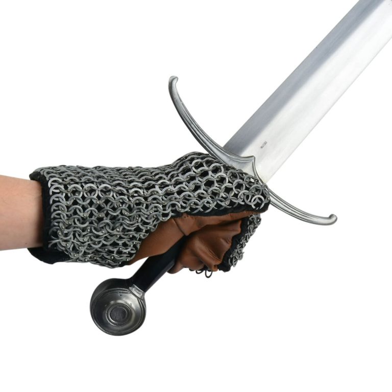 Padded Chainmail Mitten Gauntlets - Alternating Dome Riveted Mild Steel Flat Rings