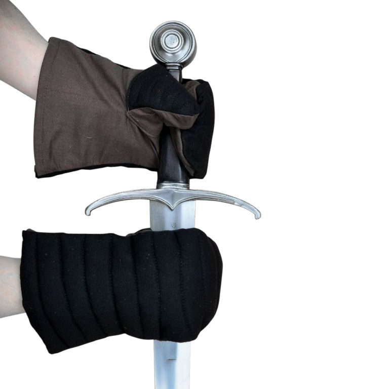 Padded Gambeson Mitten Gauntlets - Black