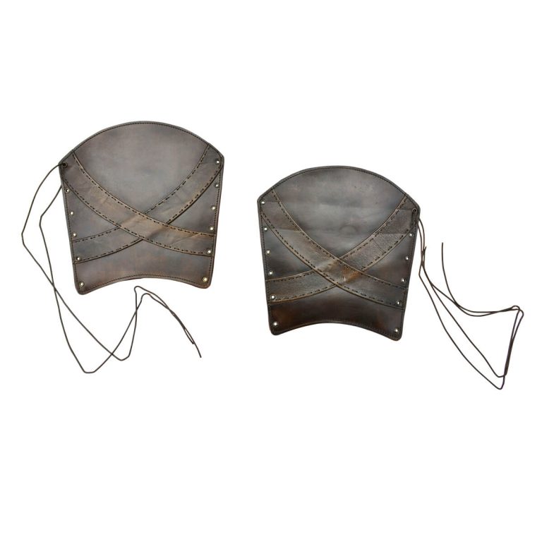 Padded Leather Greaves with Banding