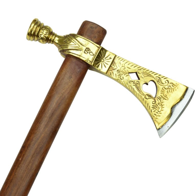 Peace Pipe Tomahawk - Brass with Steel Edge
