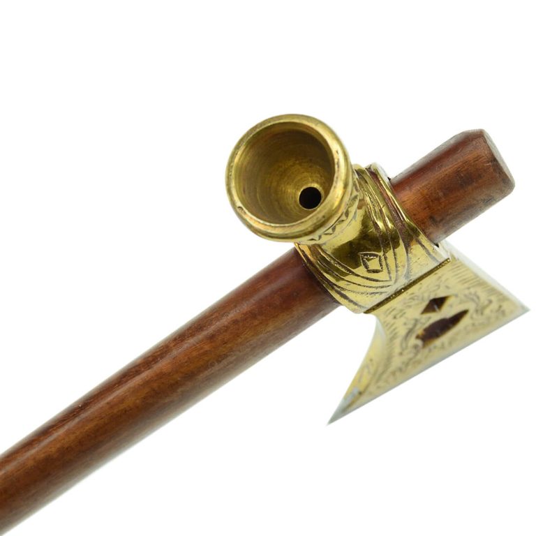 Peace Pipe Tomahawk - Brass with Steel Edge