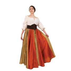 Pinwheel Panel Skirt with Suede Corset Belt
