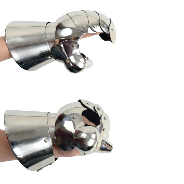 Stainless Steel Clamshell Gauntlets - 18 Gauge