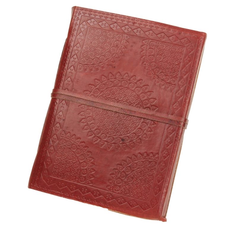 Steampunk Circular Embossed Leather Journal Diary