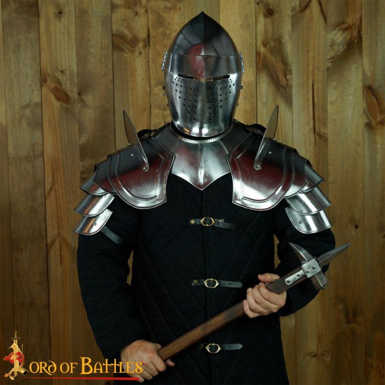 Steel Pauldrons with Blade Breakers  18 Gauge Steel