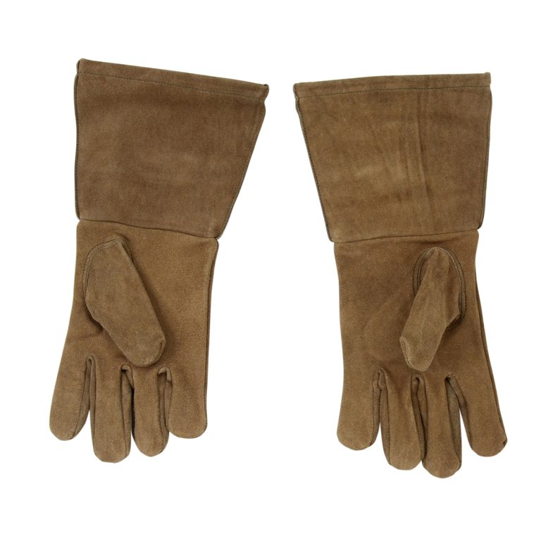 Suede Leather Swordsman's Gauntlets - Brown