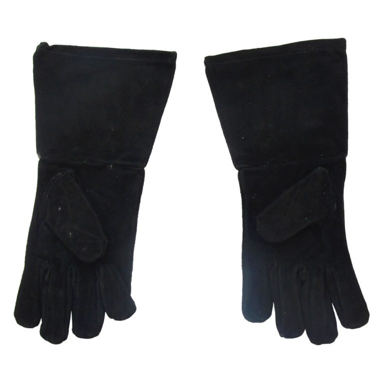 Suede Leather Swordsman's Gauntlets - Black