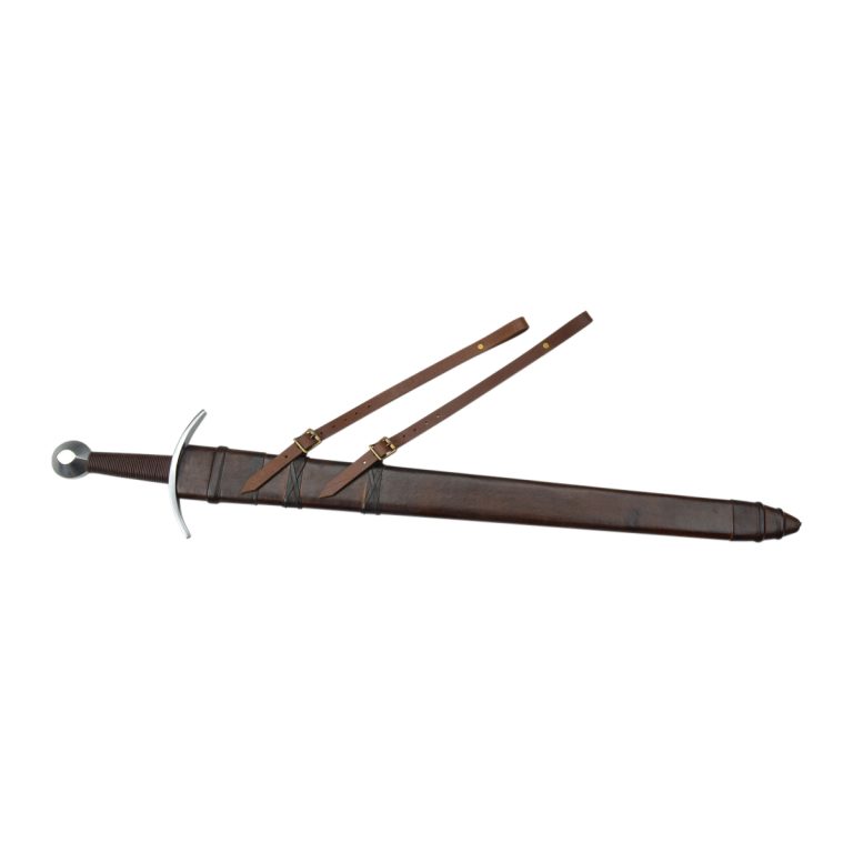 Tear Drop Medieval Sword with Hanging Scabbard - Stage Combat Version