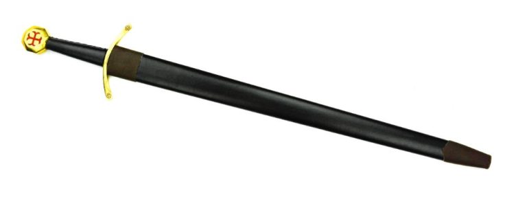 Templar Crusader Sword  Black Scabbard