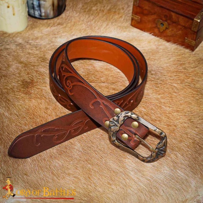 The Woodland Elf Handcrafted Genuine Leather Belt  Brown