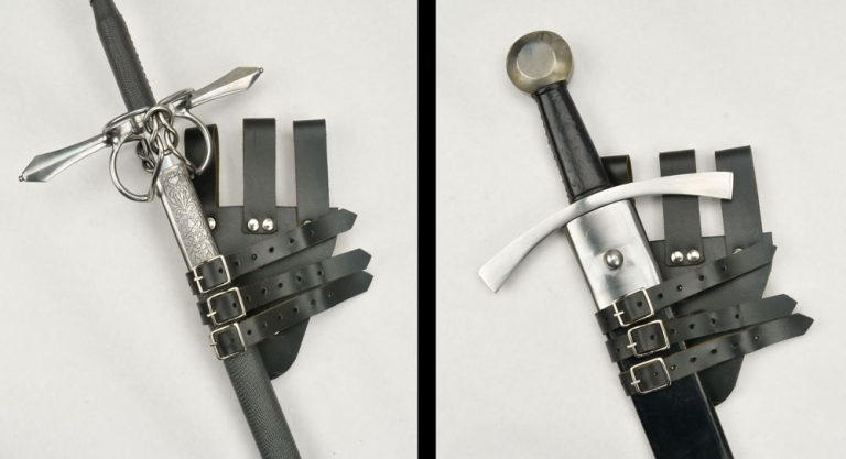 Three-Buckled Angled Sword Frog  Brown