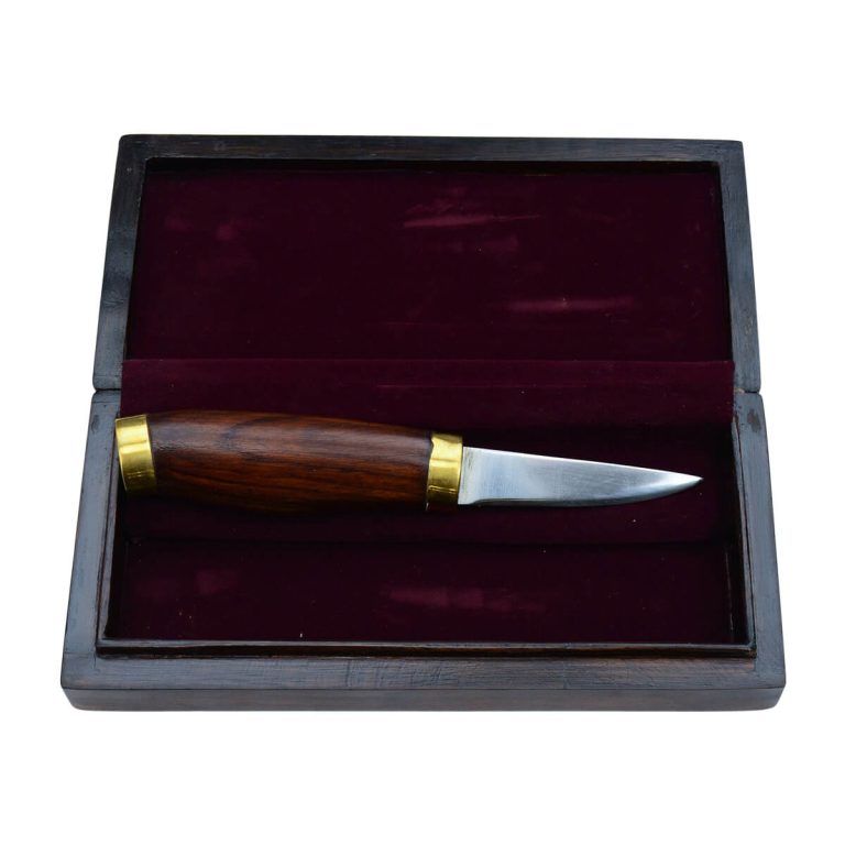 Utility Knife with Carved Wooden Box