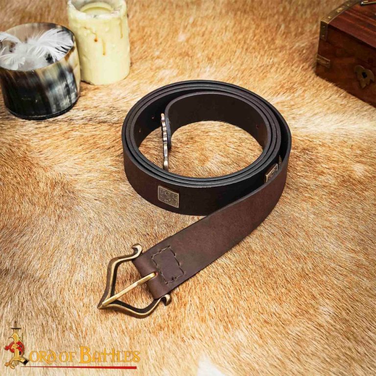 Versatile Medieval Leather Belt  Brown