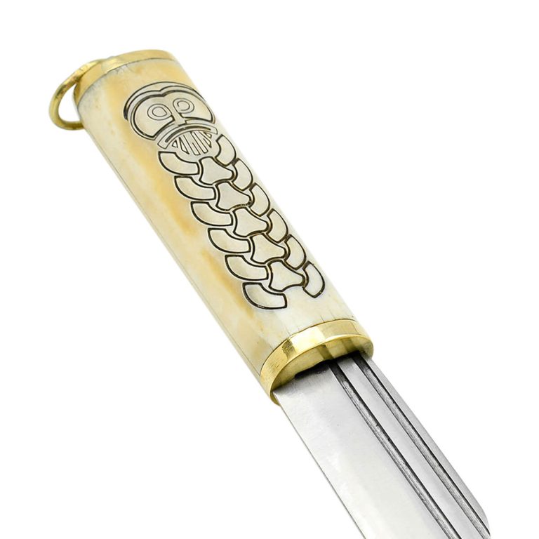 Viking Bone Grip Seax with Etched Norse Knotwork