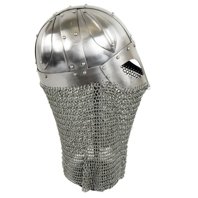Viking Ocular Helm with Chainmail Camail - 16 Gauge Steel
