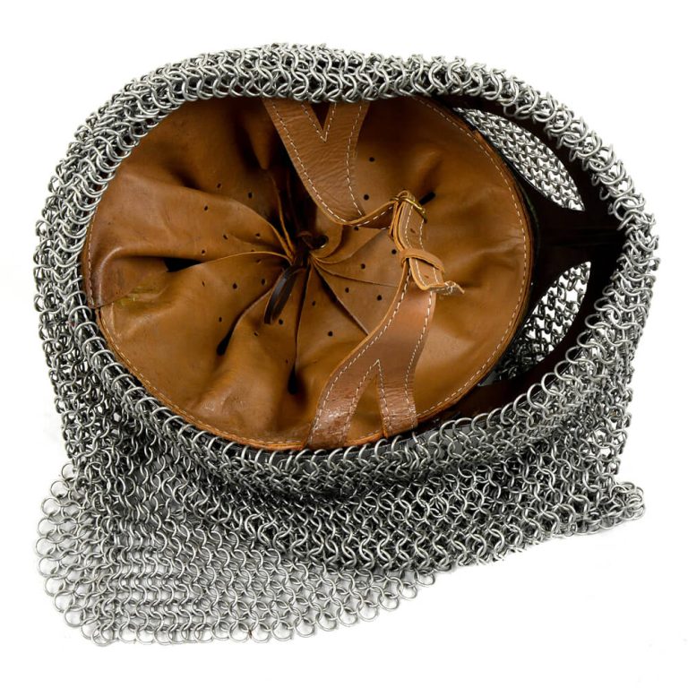 Viking Ocular Helm with Chainmail Camail - 16 Gauge Steel