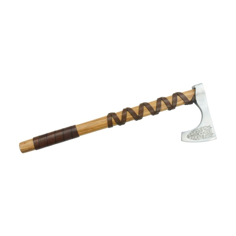 Viking Type C Axe with Etched Norse Design