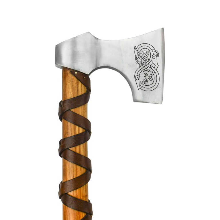 Viking Type D Axe with Etched Norse Design
