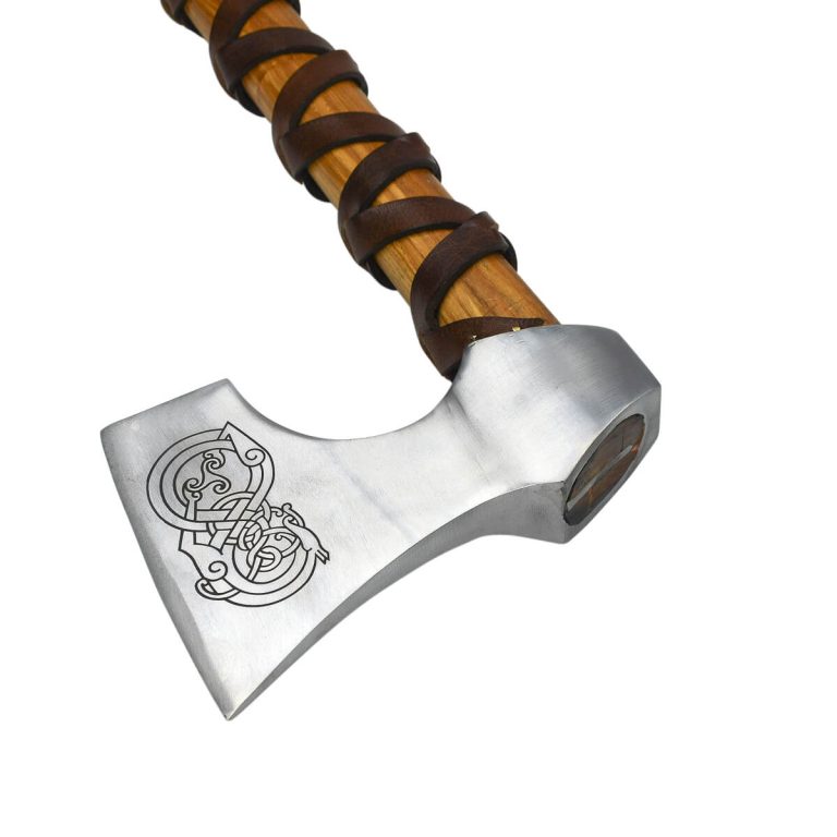 Viking Type D Axe with Etched Norse Design