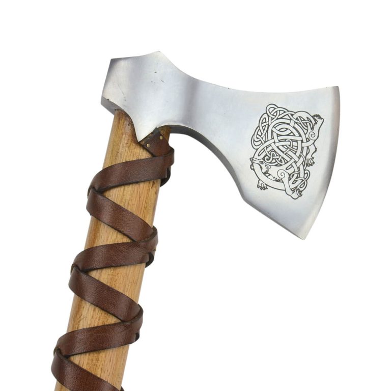 Viking Type E Axe with Etched Norse Design